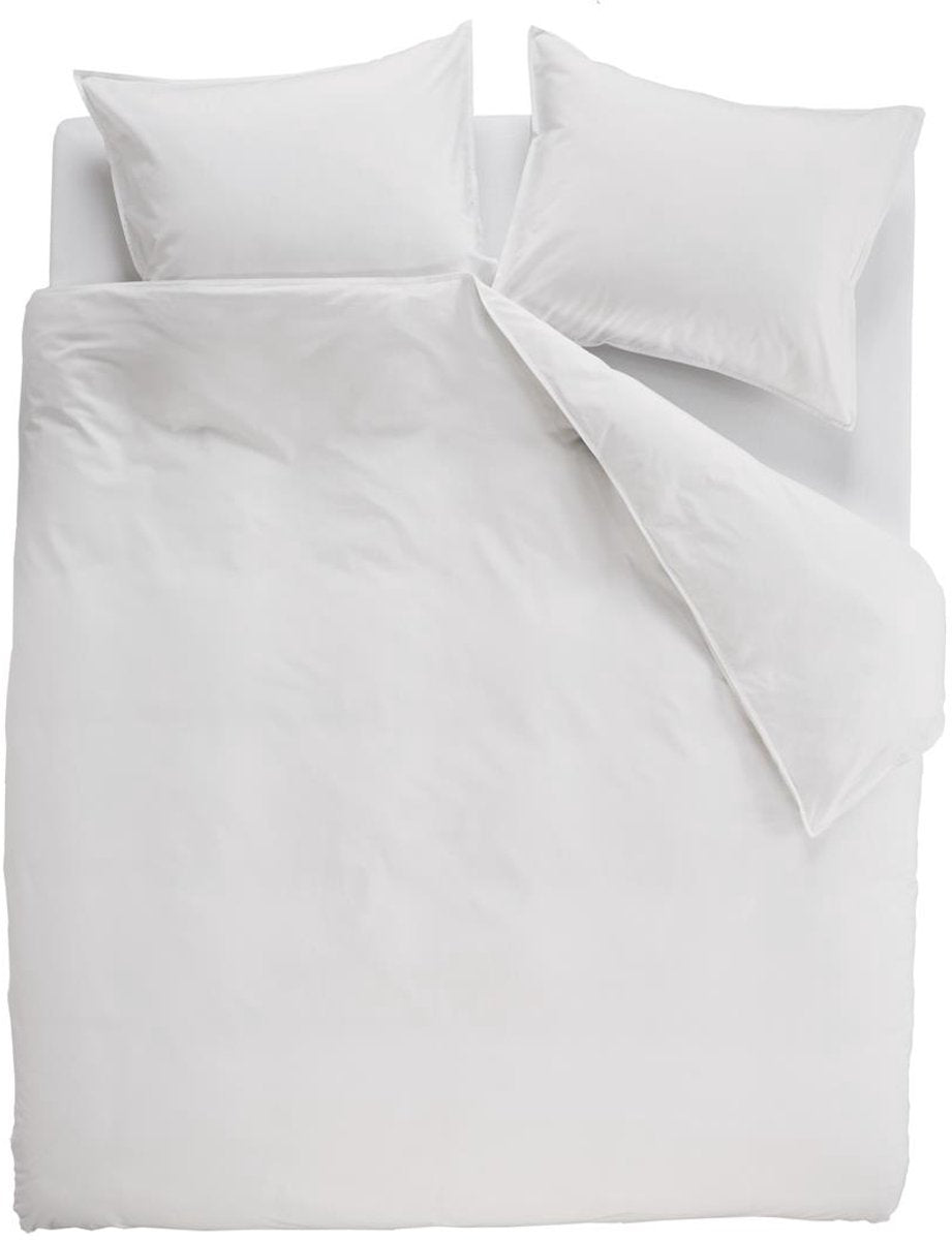 Ambiante cotton uni dekbedovertrek - effen - lits-jumeaux xl - 260x200 220 cm - wit