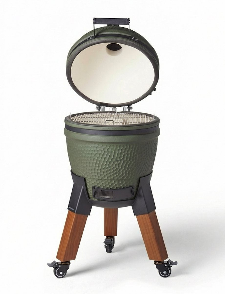 Moddern - green original - aluminium hout-look poten met wielen met rem - 8 tot 12 personen