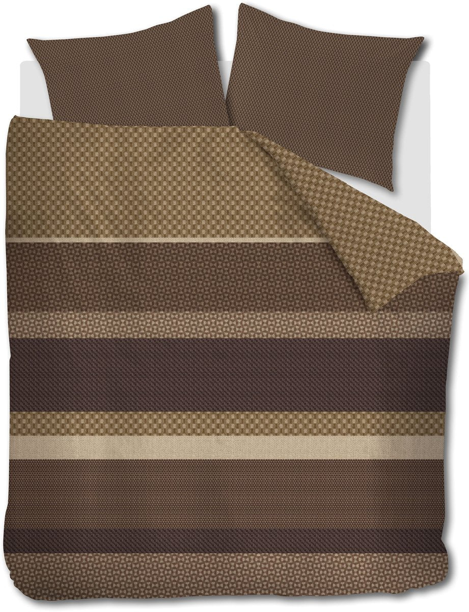 Beddinghouse fera dekbedovertrek - tweepersoons - 200 x 200 220 cm - bruin