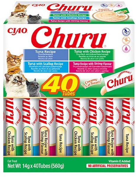 Ciao Inaba Churu Sortenbox – Thunfisch-Meeresfrüchte-Sorte – 40 Stück