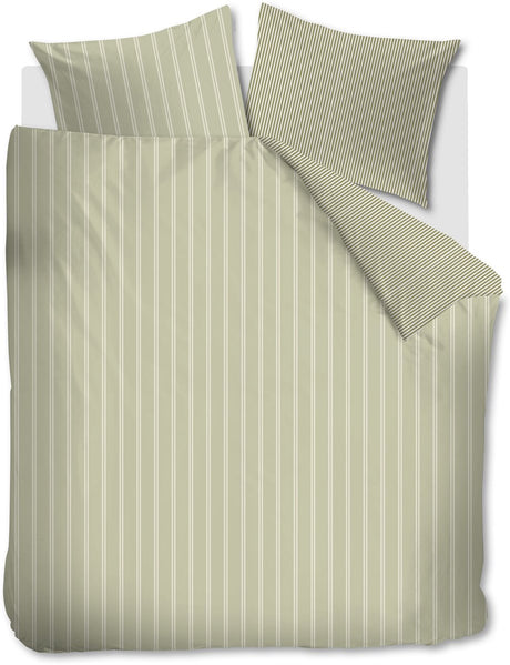 Vtwonen mini stripe dekbedovertrek - tweepersoons - 200 x 220 cm - groen