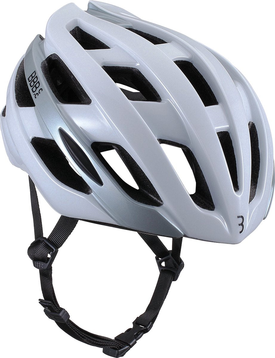 Bbb cycling hawk racefiets helm - medium: 54-58 cm - wielrenhelm - fietshelm volwassenen - sporthelm - glanzend wit - bhe-151 m