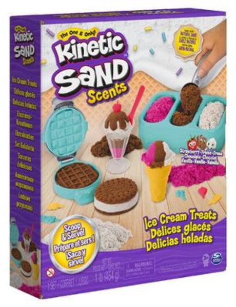 Spinmaster Kinetischer Sand – Eiscreme-Leckereien-Spielset mit drei Farben Duftsand – 510 g originaler kinetischer Sand – sensorisches Spielzeug