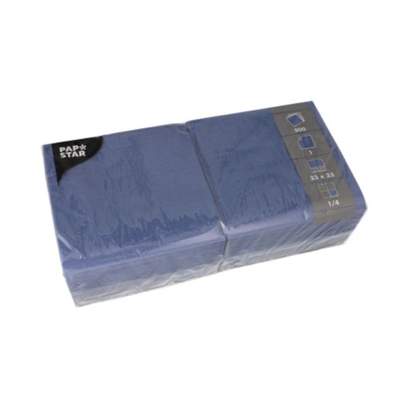 Papstar Serviette blau 1-lagig 33x33 cm 1 4-fach (500 Stück)