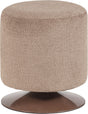 Woood islen poef met draaivoet - bouclé - bruin - 47x39x39
