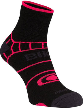 Avento Radsocken mit Climayarn - schwarz rosa - 35-38