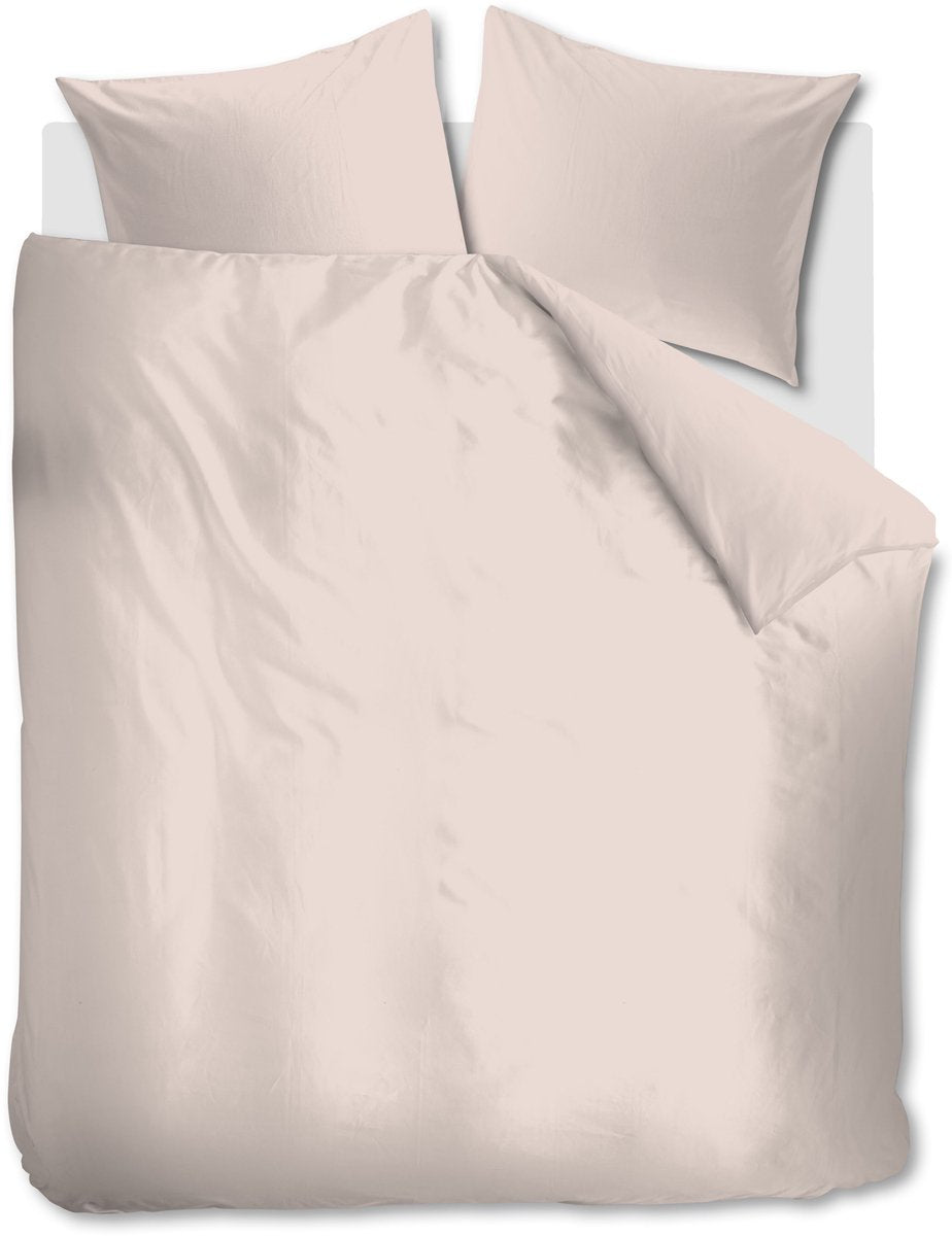 Ambiante cotton uni dekbedovertrek - lits-jumeaux - 240 x 200 220 cm - licht roze