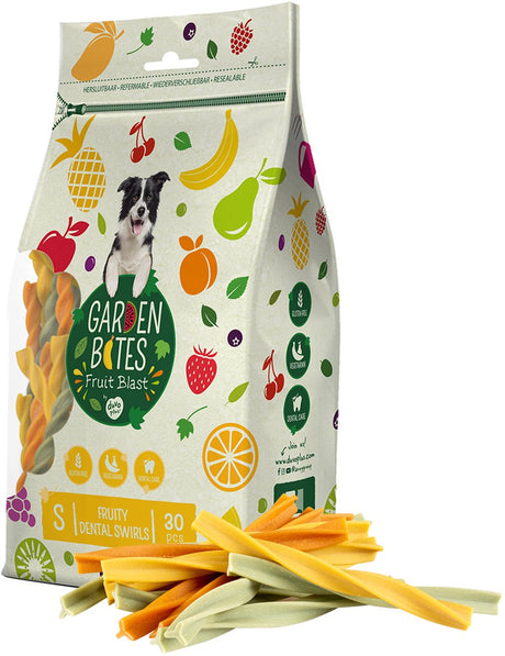 Garden Bites duvoplus – fruchtige Dental Swirls Hundesnacks – Hundeleckerlis – vegetarisch, glutenfrei – klein 30 Stück