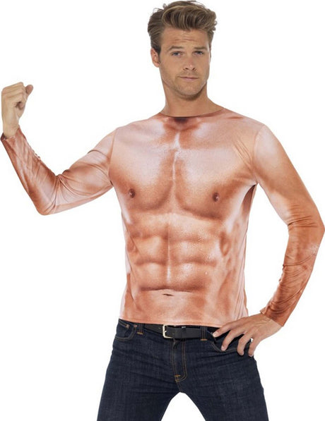 Vegaoo Fake Muscles T-Shirt – Kostüm – Medium M