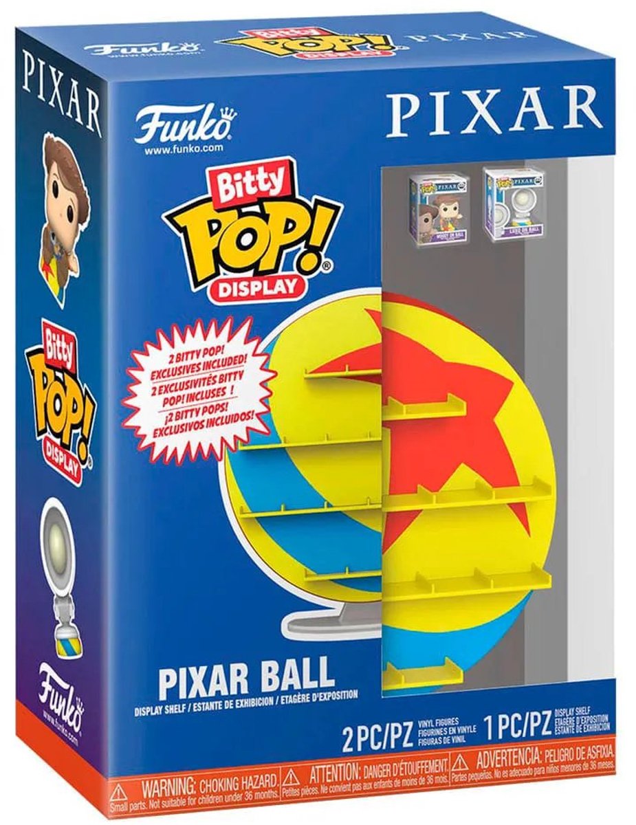 Funko Pixar Bitty Pop! Display mit 2 Vinylfiguren Pixar Ball Pop! Figur - 2cm
