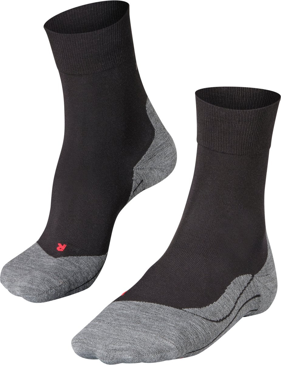 Falke ru4 Anti-Blister Baumwoll-Funktionsmaterial Laufsocken Herren Schwarz – Größe 42-43