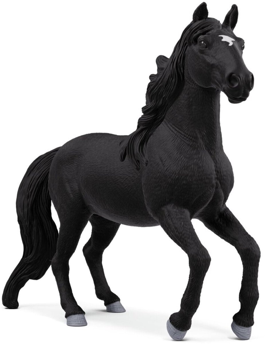 Schleich Pferdespielzeug Lusitano Hengst schwarz realistische Figur.