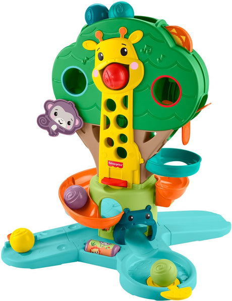 Mattel fisher-price zit en sta jungleboom - muzikaal ballenspel voor baby en peuter met 6 ballen
