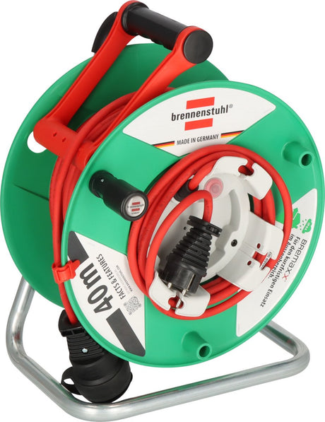 Brennerstuhl Garant G IP44 Kabeltrommel (Outdoor-Kabeltrommel für den Garten mit 38+2m Kabel in Rot, Spezialkunststoff, kurzfristiger Außeneinsatz, Made in Germany)