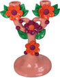 Hd collection kandelaar bloemen polyresin 19,7x13,4x25,6cm