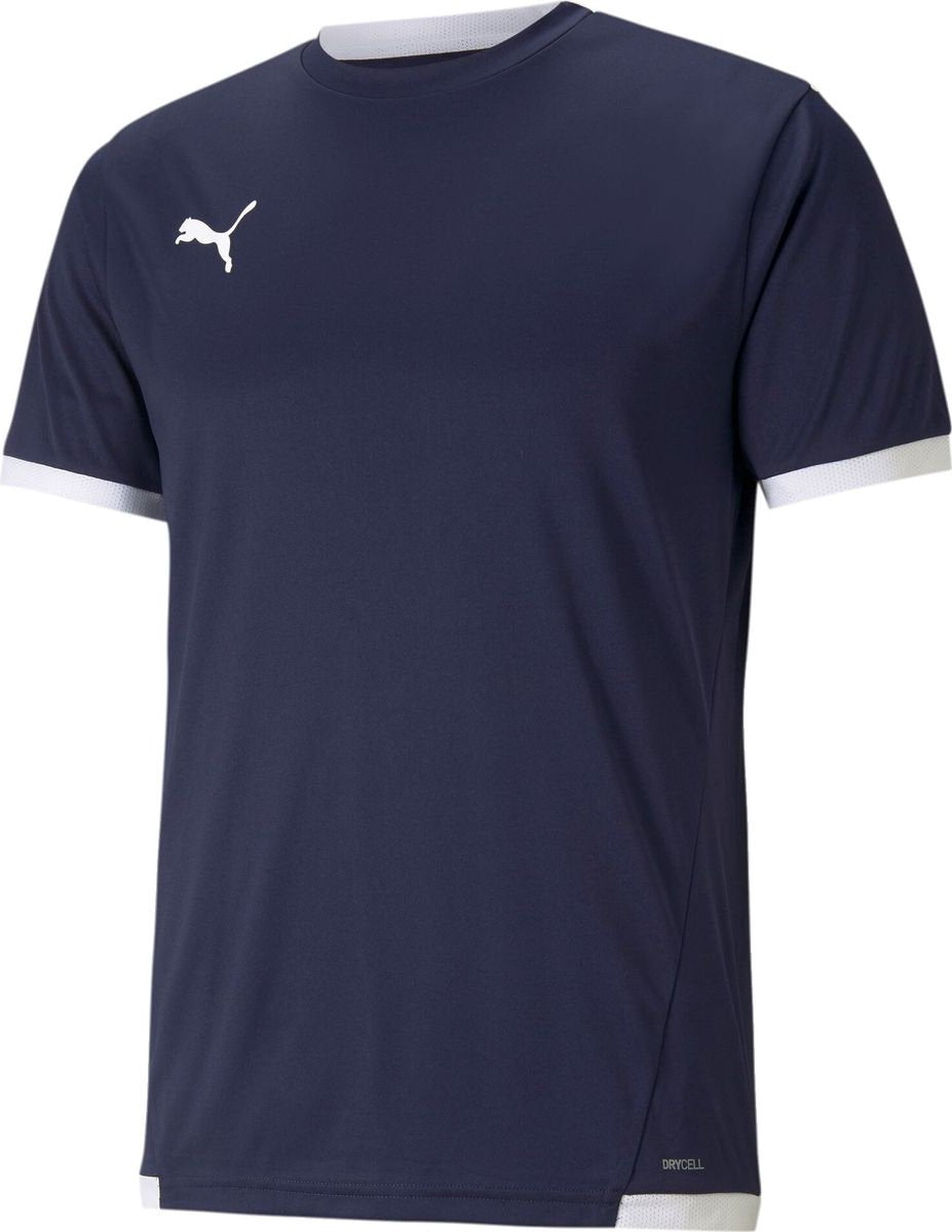 Puma Teamliga Jersey Jr Unisex-Sportshirt – Peacoat – Weiß