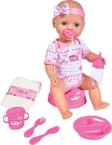 Simba - Neugeborenes Baby - Babypuppe - 43 cm - Schlafaugen - rosa - Trink- und Pinkelfunktion - Babypuppe