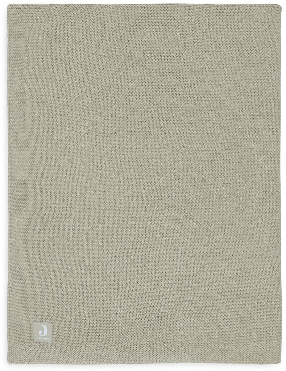 Jollein Decke für Kinderbett, 100 x 150 cm, Grundstrick, olivgrün