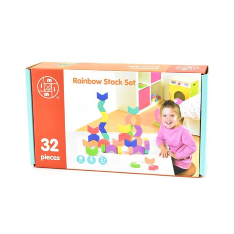 Holzstapelset Regenbogen 32-teilig 27x15cm