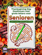 Thanksgiving day doolhoven met grote letters voor senioren
