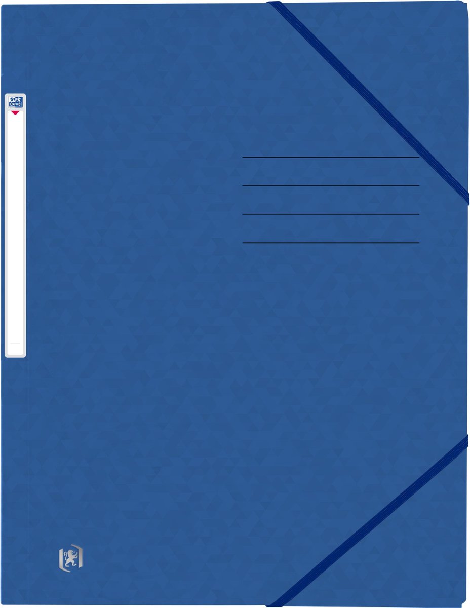 Oxford top file + - elastomap - 3 kleppen - elastiek - a4 - blauw - pak 10 stuks