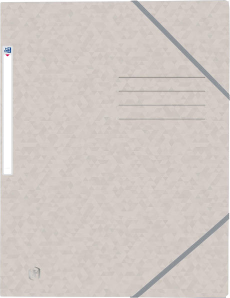 Oxford top file + - elastomap - 3 kleppen - elastiek - a4 - beige - pak 10 stuks