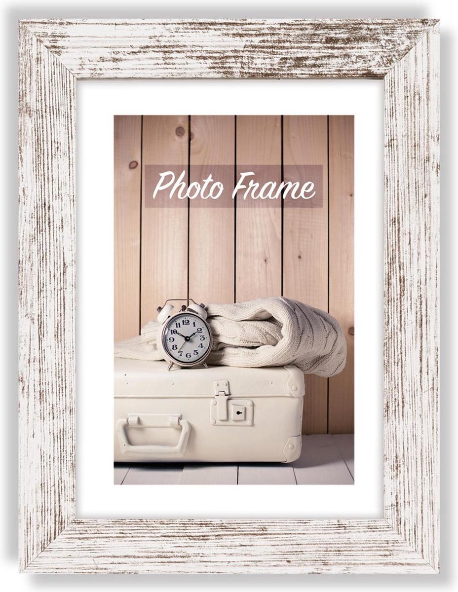 Zep – Fotorahmen aus Holz, weiß, braun, Nelson 6, für Fotogröße 18 x 24 – V21186
