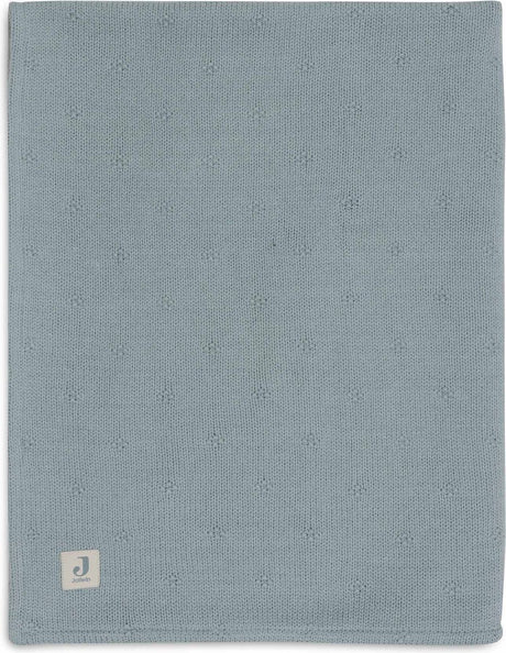 Jollein-Decke für Kinderbett, 75 x 100 cm, gemütlicher Strick, meergrüner Samt
