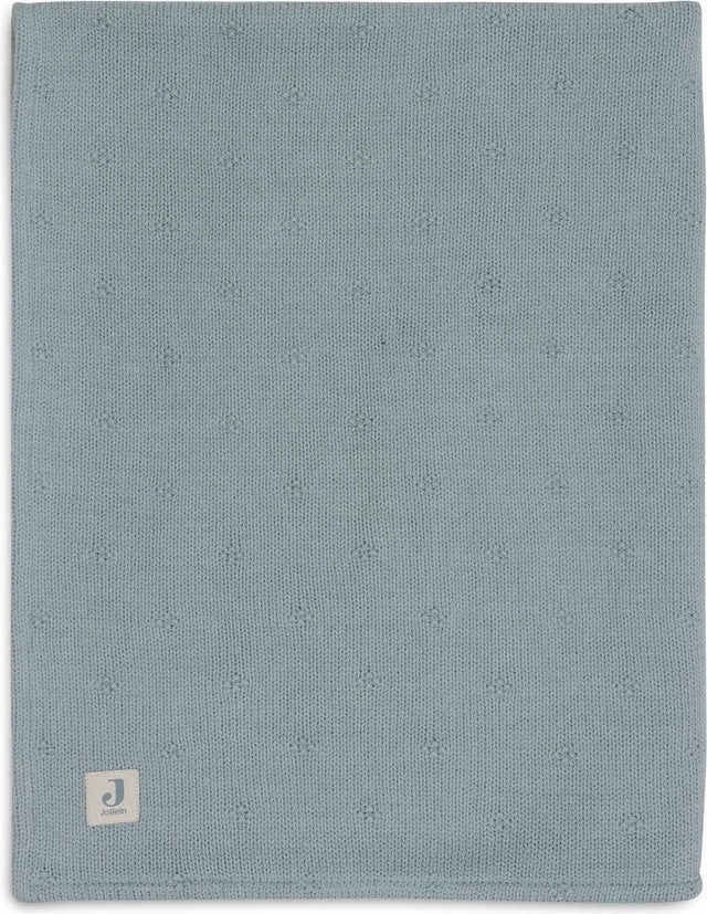 Jollein-Decke für Kinderbett, 75 x 100 cm, gemütlicher Strick, meergrüner Samt