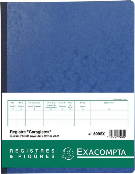 Exacompta-Spezialregister für Werkstätten – Französisch – 80 Seiten – – 5092x