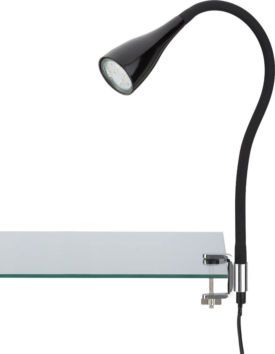 Briloner Elasti - Klemmlampe - Nachttischlampe - mit Kabel - mit Ein-/Ausschalter - Klemmstrahler flexibel - Warmweiß 3000k - 3w - 250 lm - IP20