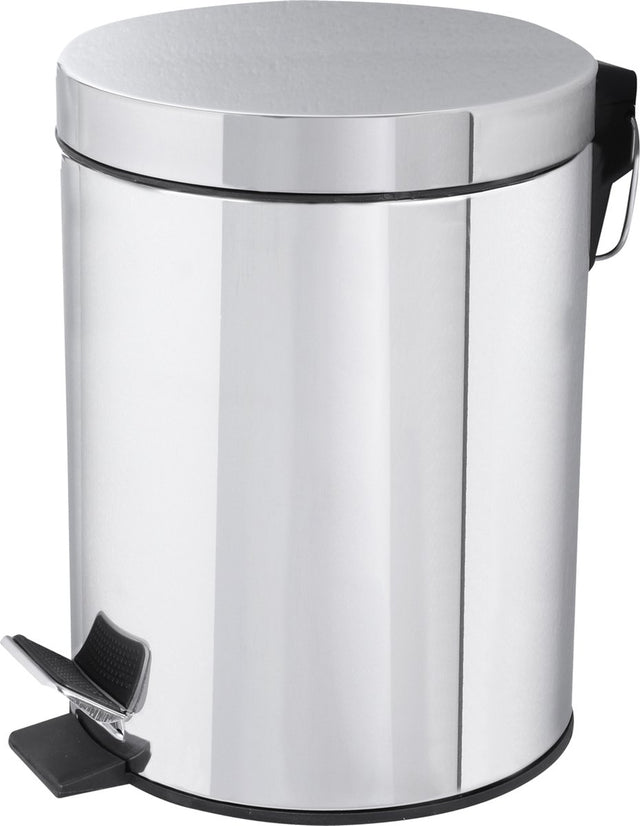 Differnz pedaalemmer chroom â€“ prullenbak badkamer â€“ afvalbakje â€“ 5 liter