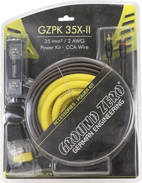 Groundzero ground zero gzpk 35x-ii – versterker kabelset – 35 mm² – cca – anl zekeringhouder – rca kabel – auto audio