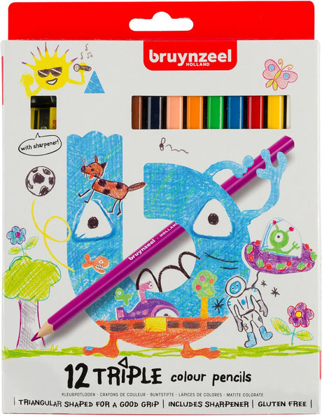 Bruynzeel Dreifach-Buntstifte für Kinder, Set 12