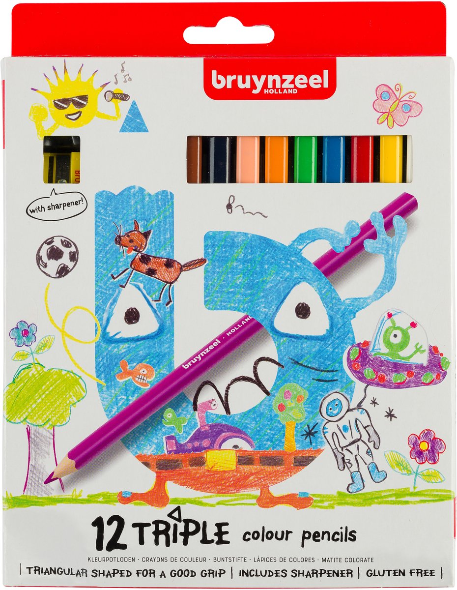 Bruynzeel Buntstifte dreifach 12 Stück | 3 Stück