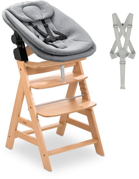 Hauck Alpha Newborn Set Pro – Mitwachsendes Hochstuhlset ab der Geburt – Naturgrau