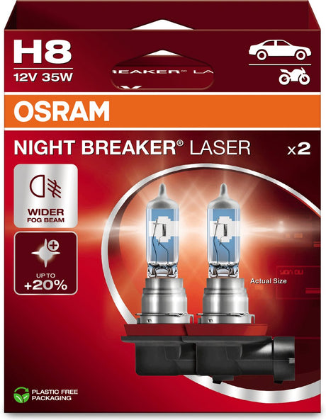 Osram night breaker laser - halogeenlamp - h8 - 150% meer helderheid - laser technologie