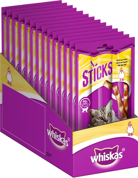 Whiskas Katzensnacks – Hähnchenstäbchen – 14x6 Stück