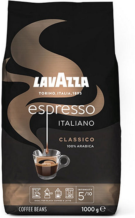 Lavazza Espresso Italiano Classico Kaffeebohnen – 100 % Arabica-Kaffeebohnen – Intensität 5 10 – 1 kg