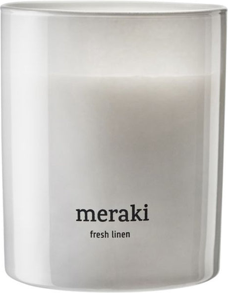 Meraki geurkaars fresh linen wit