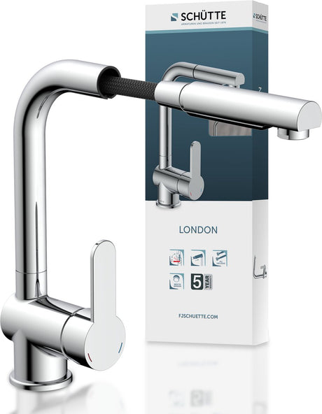 Schütte Eenknops Mixer London Chrom -gelenkt