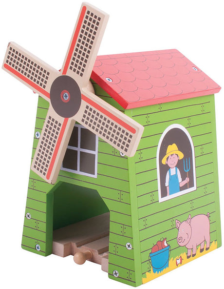 Bigjigs hölzerne Eisenbahn-Windmühle
