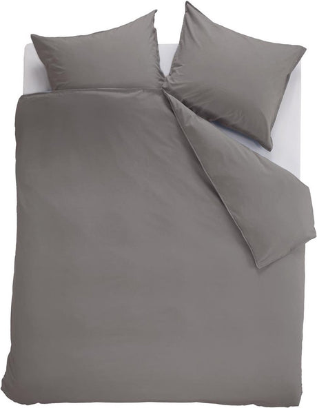 Ambiante cotton uni dekbedovertrek - effen - tweepersoons - 200x200 220 - grijs