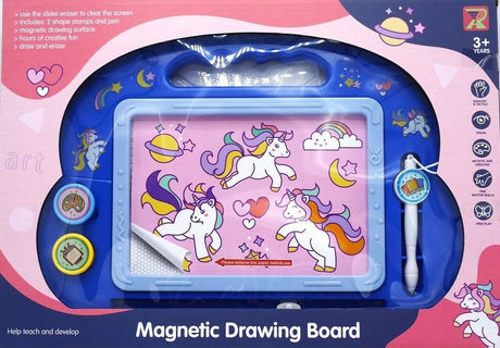 Magisches magnetisches Zeichenbrett Einhorn mit 2 Magnetstempeln und Magnetstift