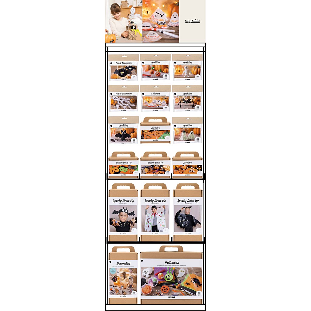 Creativ Company Bodendisplay, zerlegt, Held Halloween, Kinder, H: 1580 mm, L: 600 mm, B: 400 mm, 100 Stück. 1 Stück
