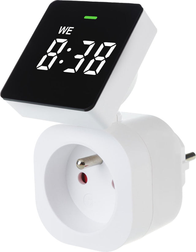 Greenblue gb610 e - digitale tijdschakelaar - digitale schakelklok - schakelklok timer met scherm - schakelklok - max. belasting 16a - ip20 - 8 programma's