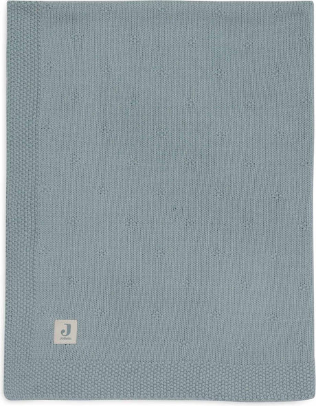 Jollein Decke für Kinderbett, 100 x 150 cm, gemütlicher Strick, meeresgrün