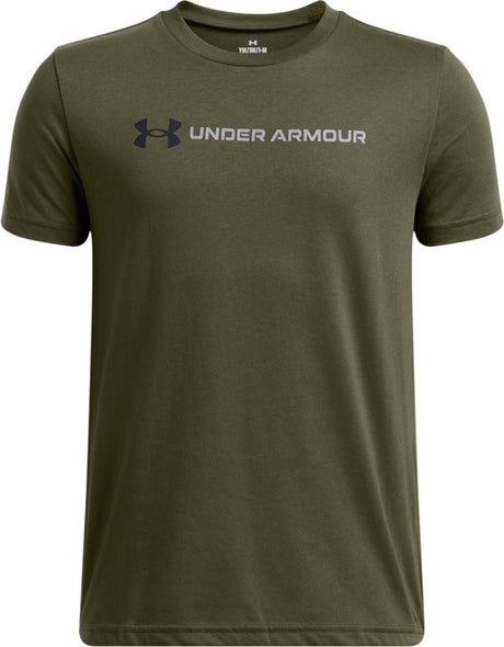 Under Armour UA B Logo Wordmark SS Unisex-Sportshirt – Grün – Schwarz