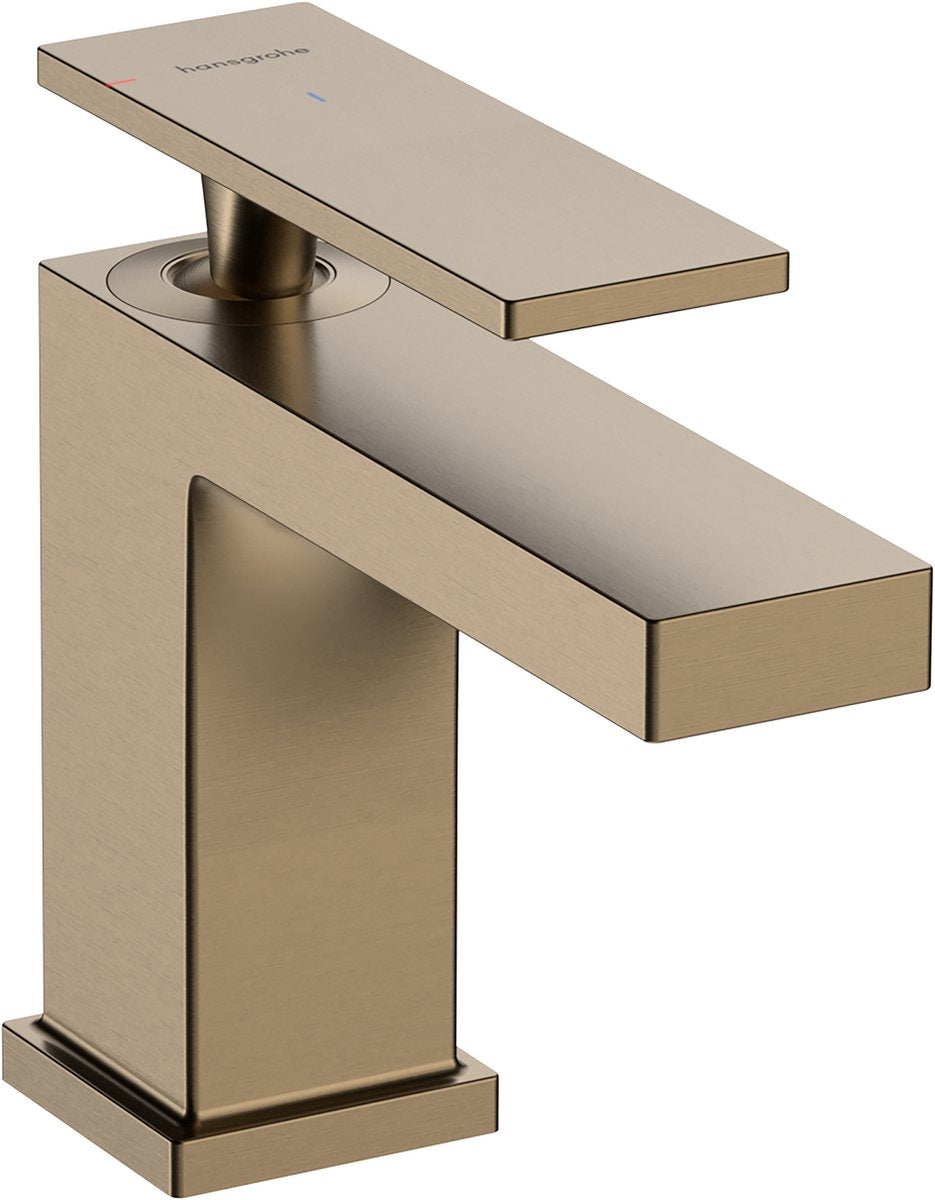 Hansgrohe tecturis e – Waschtischarmatur – Einhebelbedienung – Kaltstart energiesparend – mit Ablaufgarnitur – 80 mm Größe – gebürstete Bronze