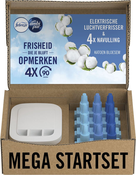 Ambi pur febreze 3volution – intelligente Programmierung – elektrischer Lufterfrischer – Starter-Set + 4 Nachfüllungen